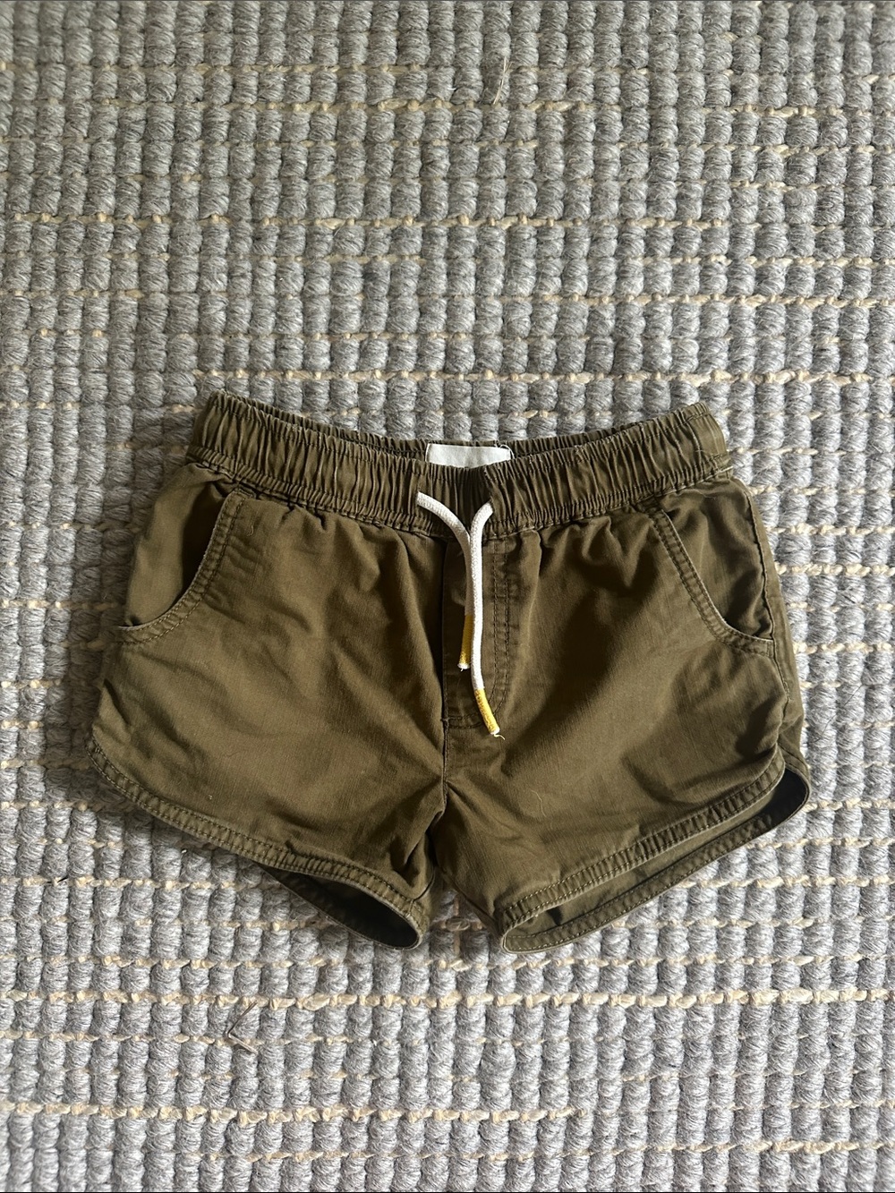 Pact Olive Green Kids Drawstring Shorts